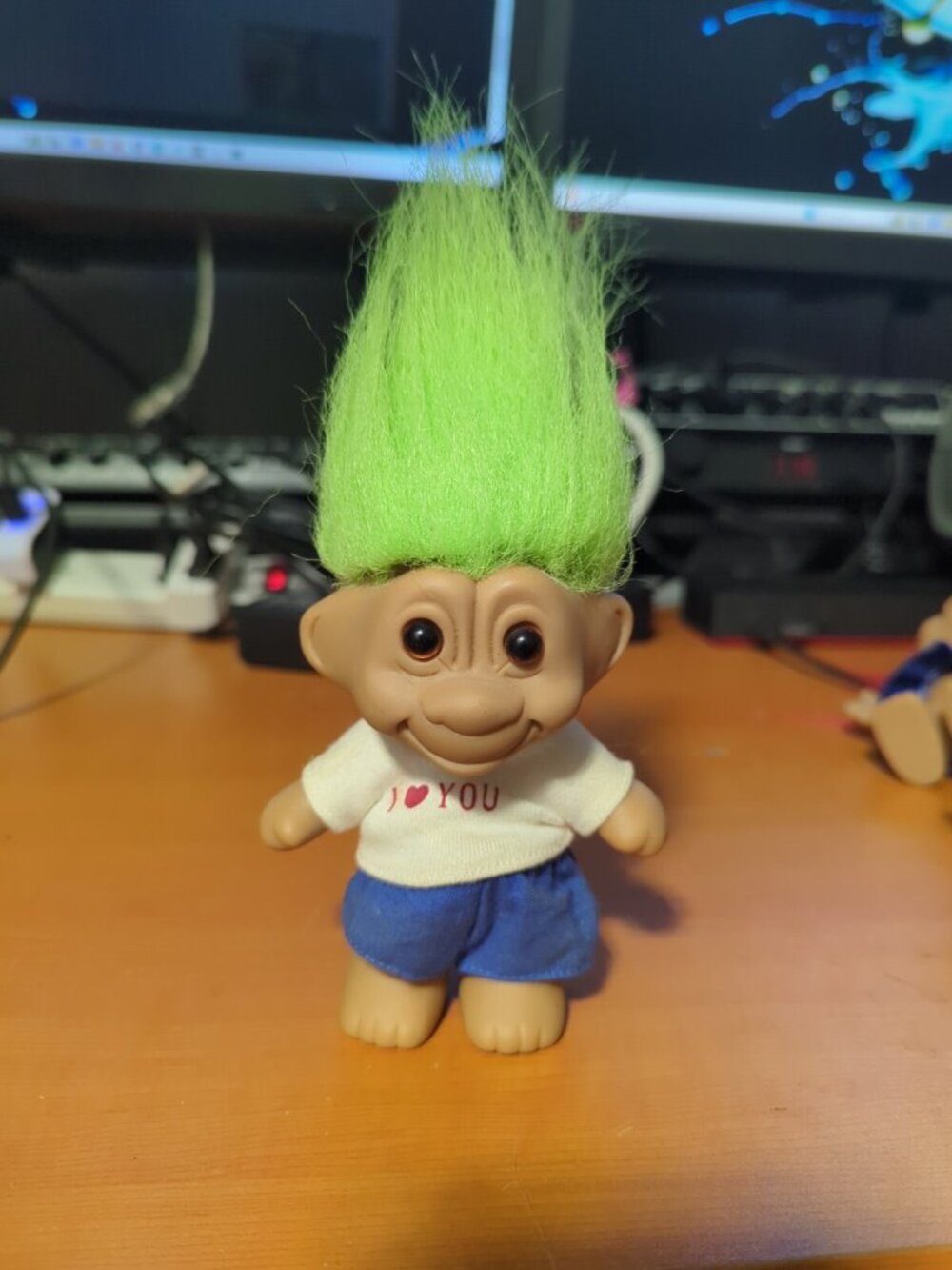 Ace Novelty Vintage 5” Troll "I Love You tee" Green Hair